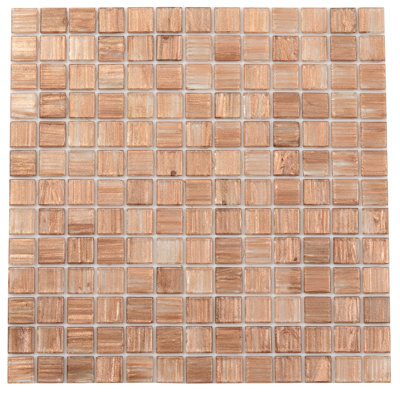 Carreau de mosaïque pour mur et plancher en verre brun cuivré brillant 12 po x 12 po Celestial (paquet de 20 pieds carrés) (paquet de 20)
