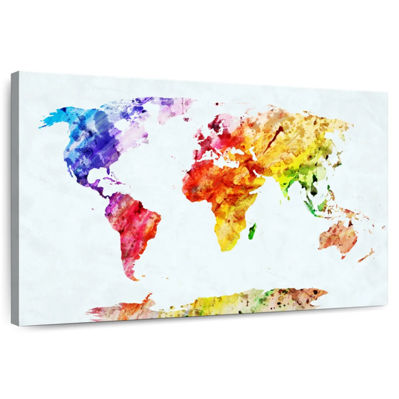 Carte du monde tempéré Aliaz, H 32 po x l 48 po