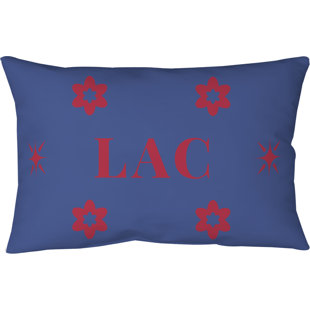 LA Colors Red Blue Red Spun Polyester Pillow 25 inch x 18 inch