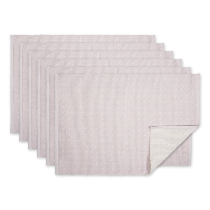 Reitz Cotton Polka Dots Rectangle Placemat, Lavender