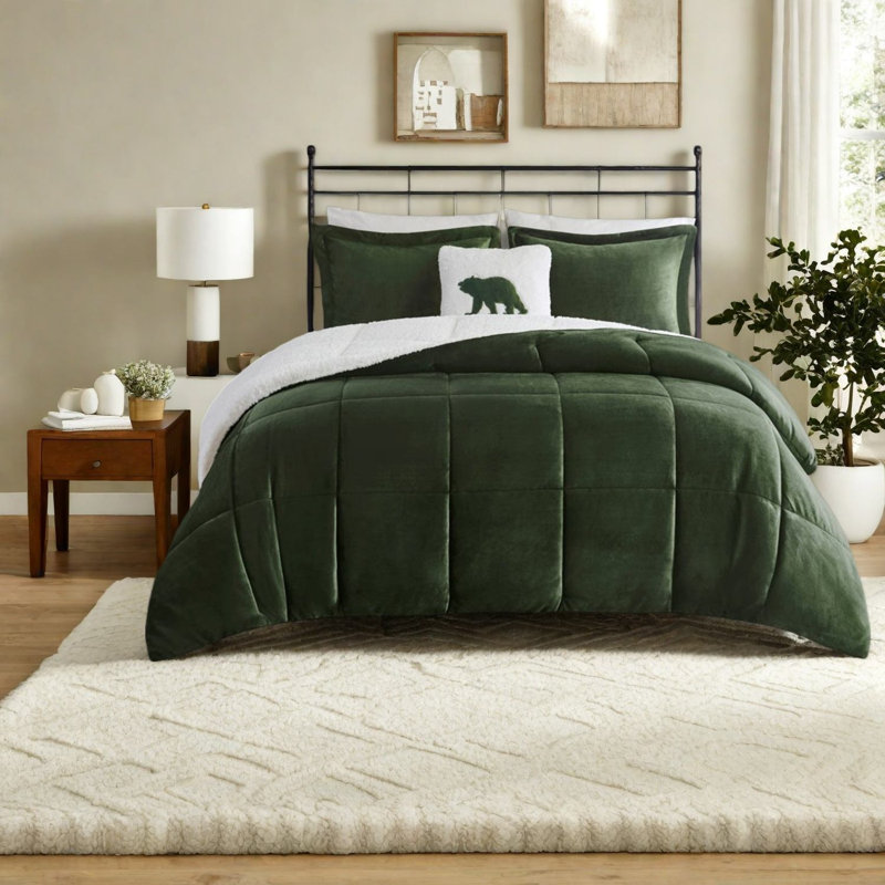 Ultra-soft King Sherpa Bedding Set, Cozy Cabin Style, Home Comfort