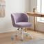 Chaise de bureau en fausse fourrure violette - Fauteuil de coiffeuse ergonomique réglable pour chambre à coucher et bureau personnel