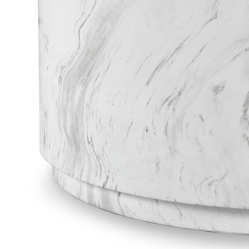 Arlette 32" Outdoor Round  Coffee Table White