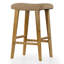 Tabouret de bar en cuir de teck beige Bonita-137135584-137135587