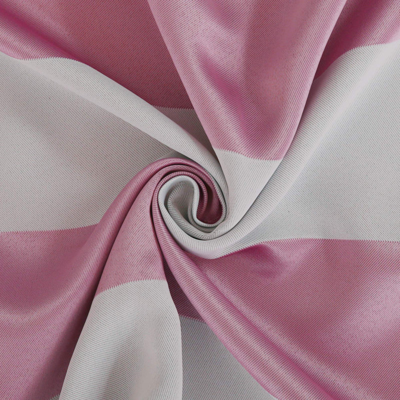 Zamudio Room Darkening Curtain Pair, Pink/White, 52" W x 45" L