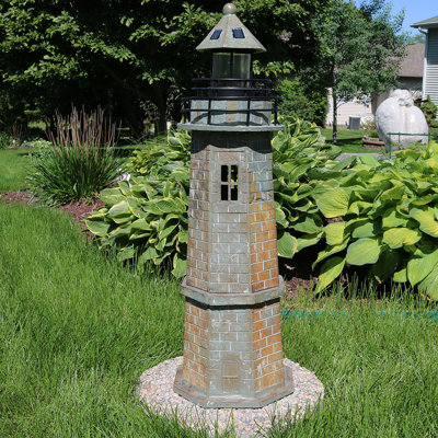Caulfield Brick Solar LED Lighthouse Statue