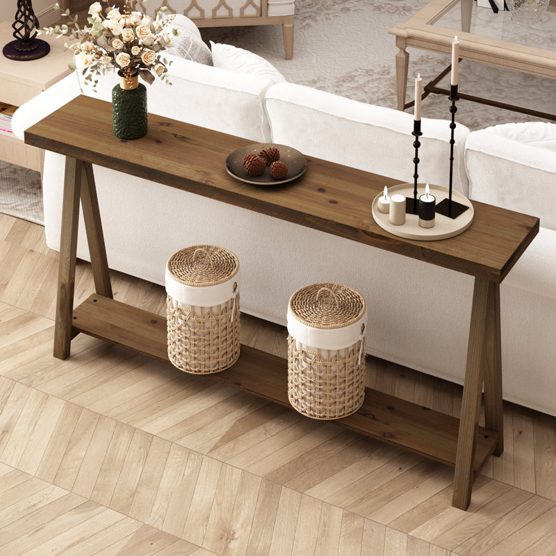 Console en bois massif Claridy, H 31,5 po x l 63 po x P 11,8 po
