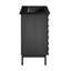 Cascade 24 in. Black Oak Bathroom Vanity With Black Ceramic Sink Top