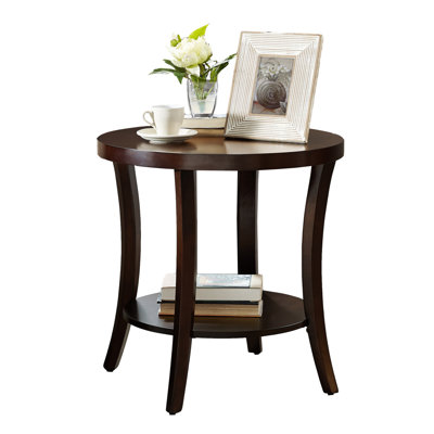 Perth Contemporary Oval Shelf End Table,