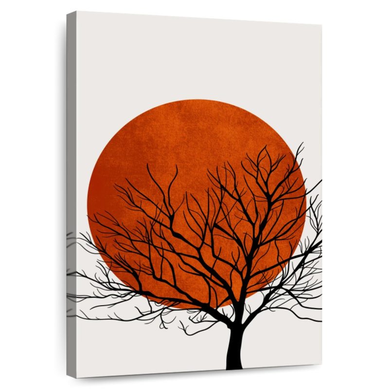 Harnek, coucher de soleil rouge d'hiver, H 48 po x l 32 po