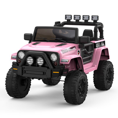 2-Seater 12V Ride On Truck for Kids w/Parent Remote, Safety Belt, LED Lights, MP3 Player, All-Terrain Wheels