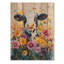 «Cow Cow Daisies With Hibiscus II», reproduction de bois de vache sur bois de pin naturel-1655749154