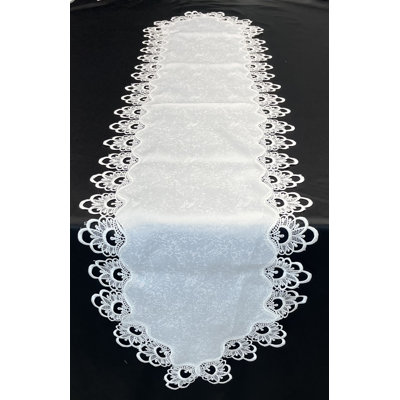 (16x72") Poly Lace Runner-White
