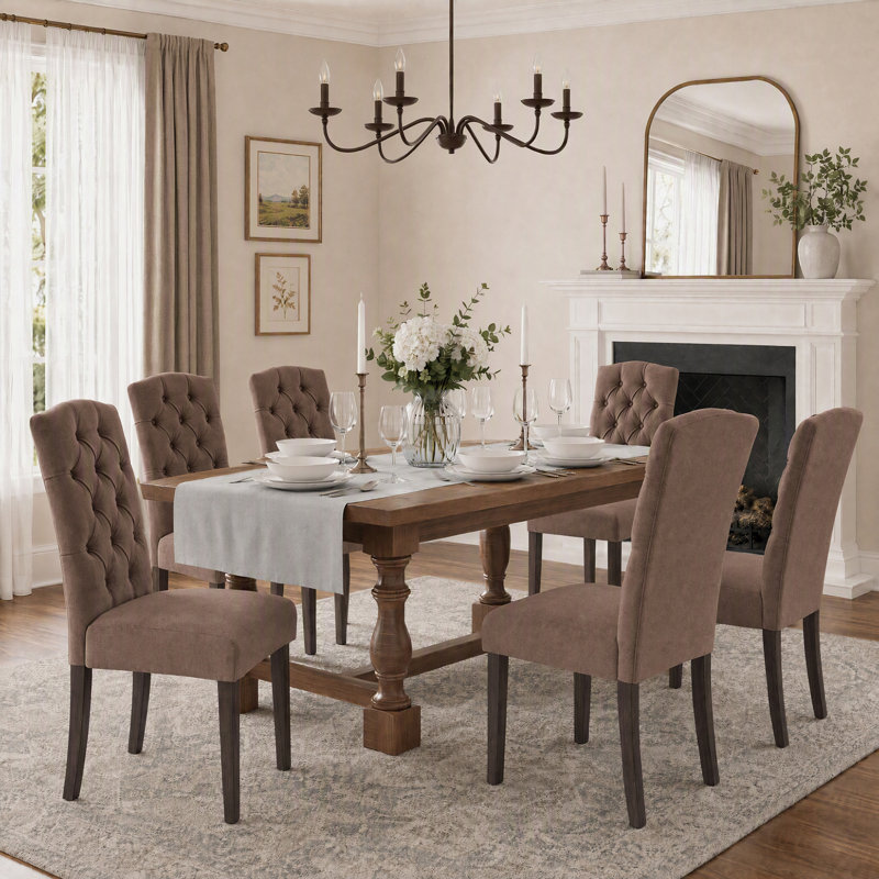 Chaise de salle à manger, Brun, Set of 6