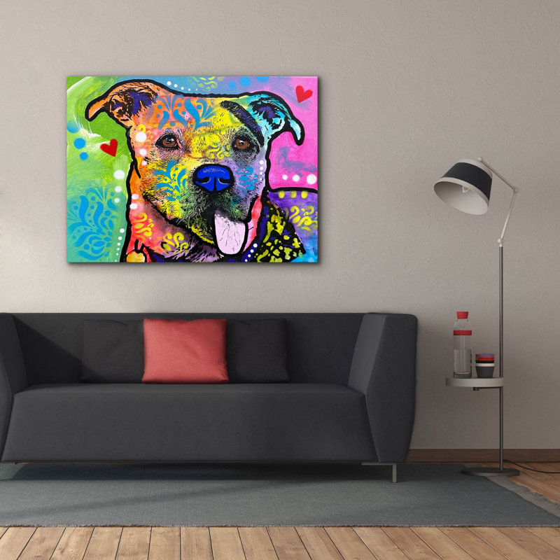«I Phink My Tonge Iph Numb» par Dean Russo, art mural sur toile, H 40 po x l 54 po x P 1,5 po