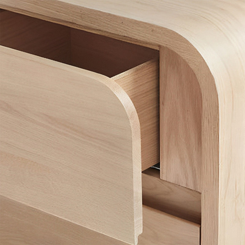 Modern Minimalist Console Table, Natural Wood