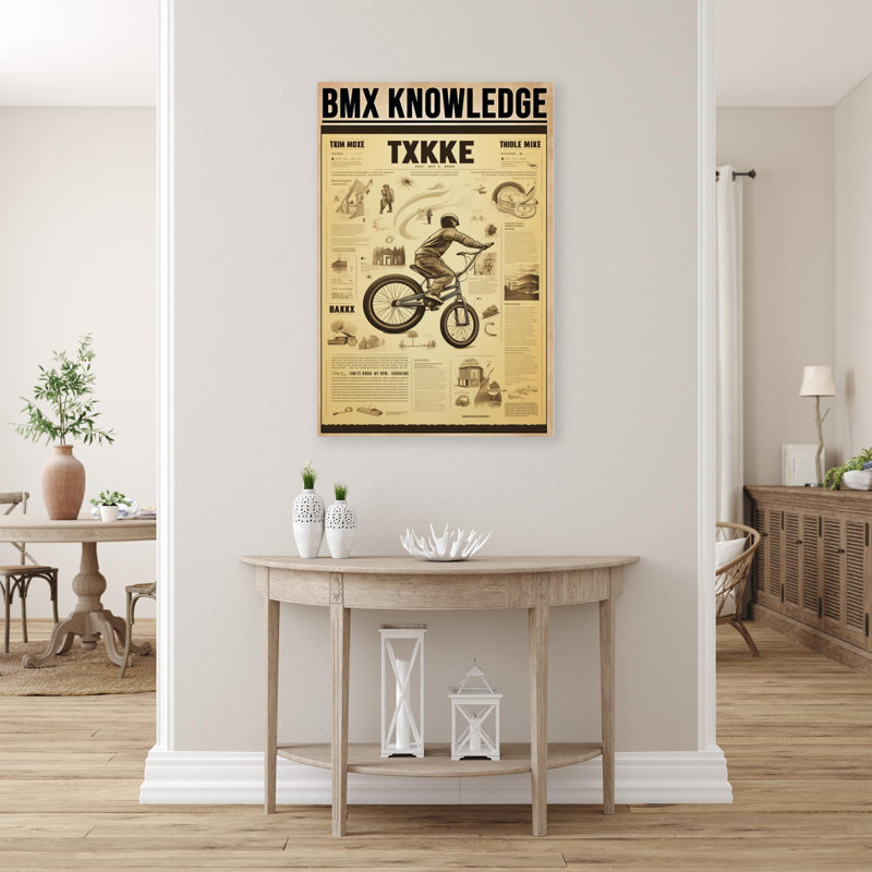 Bmx Connaissances - 1 pièce, reproduction d'art graphique sur toile tendue, L 11 po x H 14 po