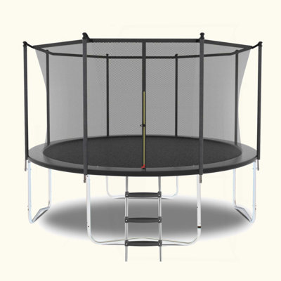8FT Trampoline With Safety Enclosure Net, Outdoor Trampoline With Heavy Duty Jumping Mat And Spring Cover Padding For Kids And Adults