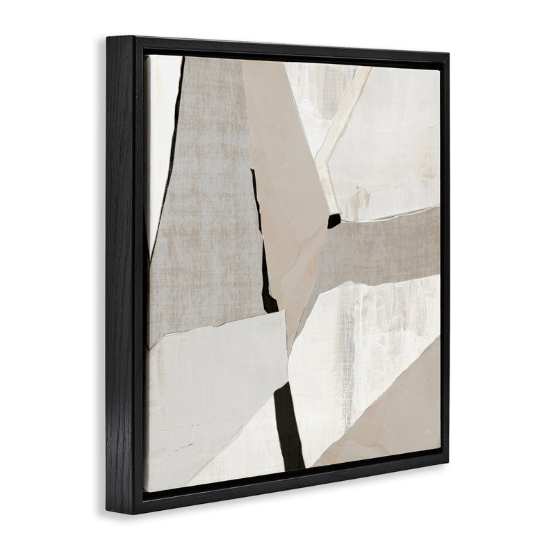 Rugged Shapes in Beige, Jet Black Floater Frame, 18" H x 18" W