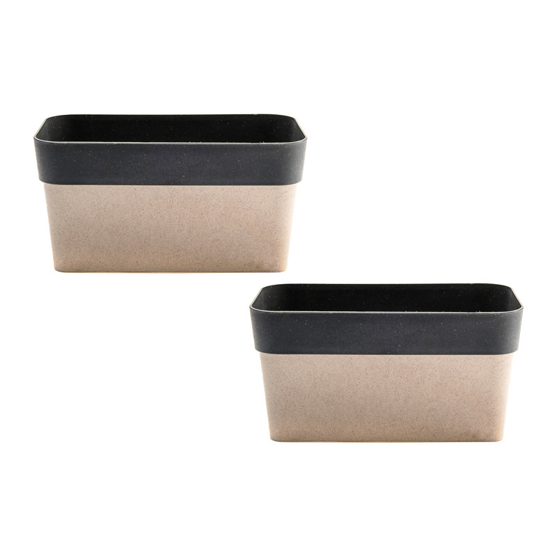 Ensemble de 2 pots à fleurs 11 po Verbania, Gris anthracite