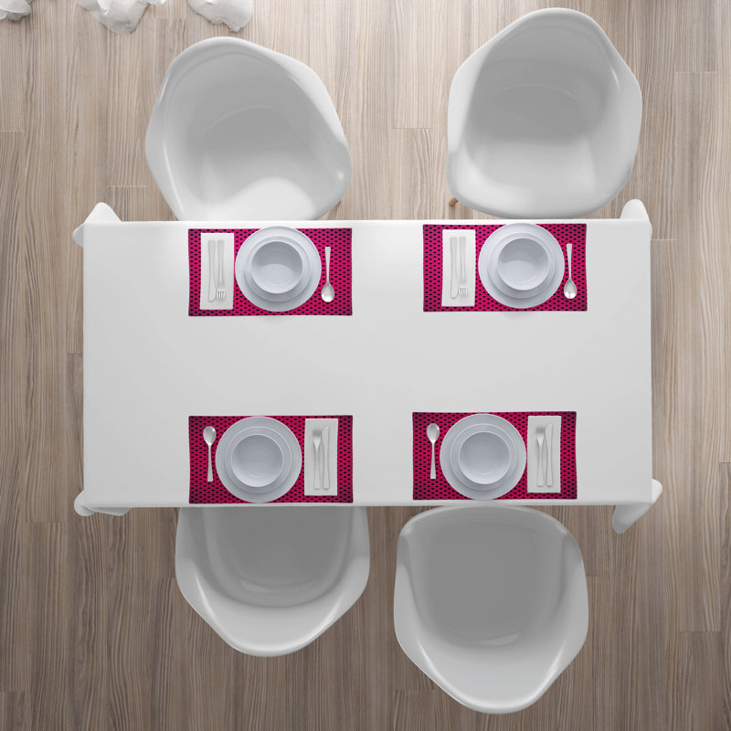 Polyester Polka Dots Rectangle Placemat