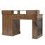55" Farmhouse Office Desk With Storage Cabinet & Charging Station (Not Include Stools)