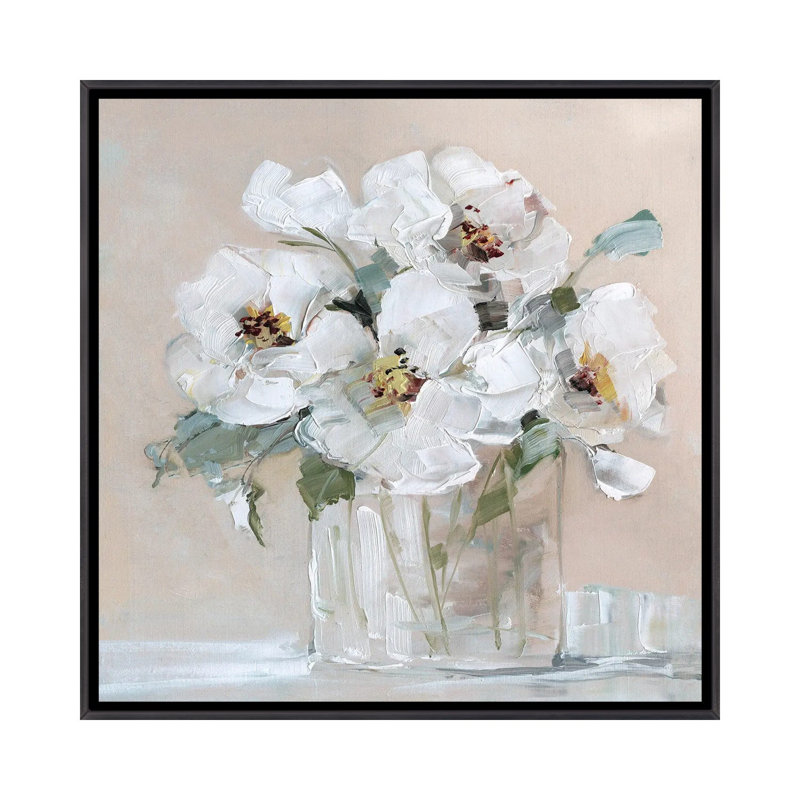 Blanc doux - reproduction d'art murale - toile encadrée, H 37 po x l 37 po, Toile à cadre flottant sans passe-partout