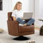 Faux Leather Swivel Armchair