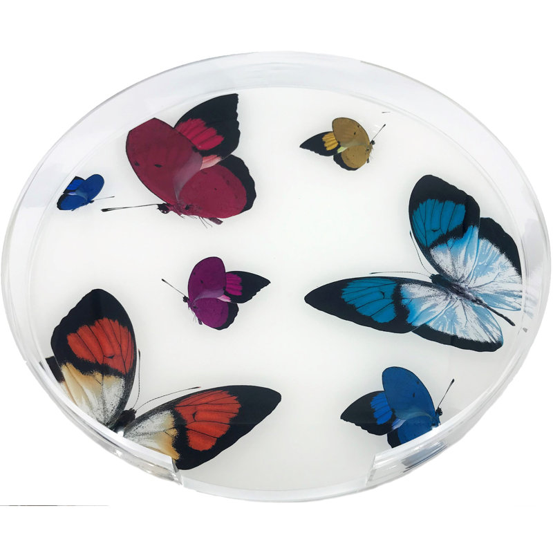 Butterflies Original Acrylic Round Placemat Tray