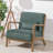 Sage Corduroy Modern Accent Chair with Wooden Frame & Plush Pillow - Compact Contemporary Seating-1705061159