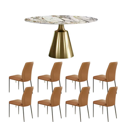 Ensembles de table ronde moderne et luxueuse