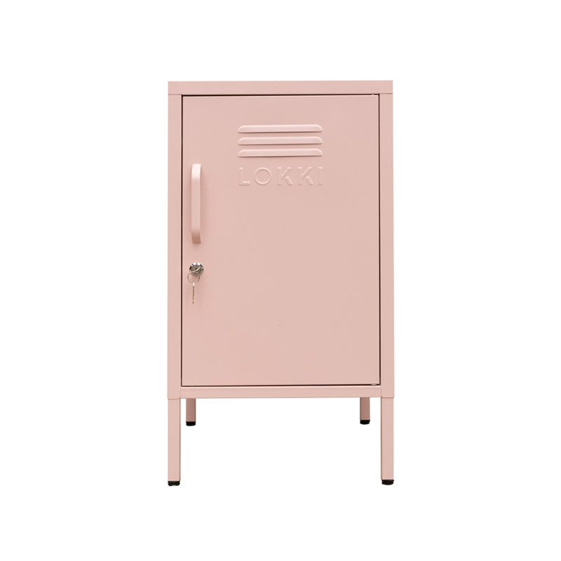 Nilan 38cm W Steel Bedside Table, Pink