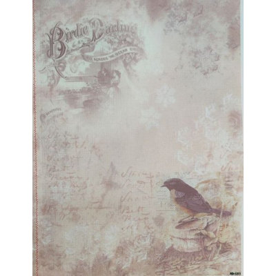 Birdsong Nostalgia Designer Printed Aida Fabric by Alisena KF-1311A