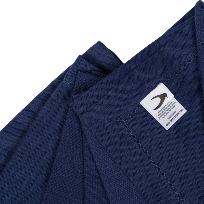 Azelia Cotton Solid Colour Square Napkin, Navy