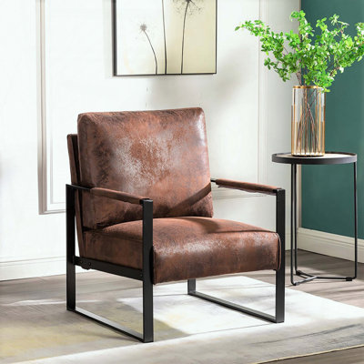 Chaise d'appoint Mid-Century moderne avec structure carrée en métal