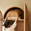 Armoire de rangement en bois et rotin