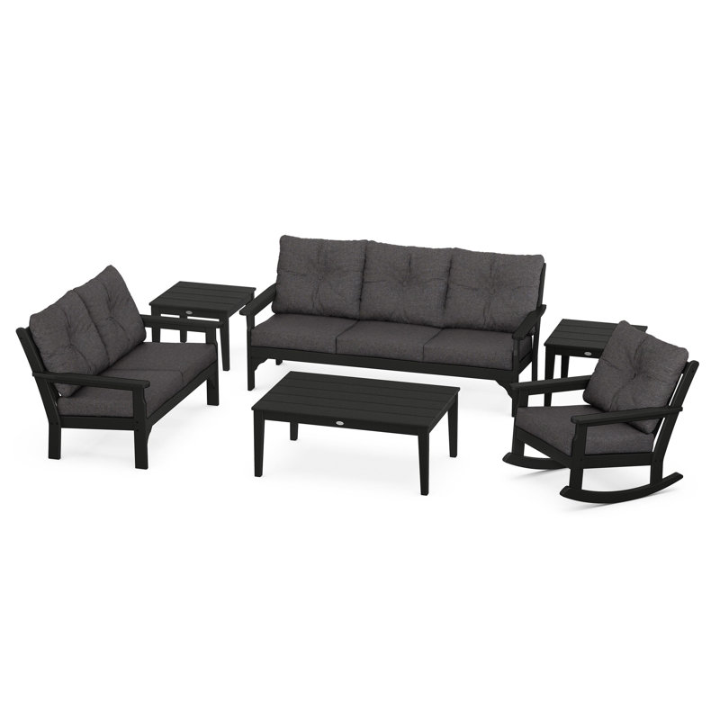 Vineyard 6-Piece Deep Seating Set, Black, Ash Charcoal