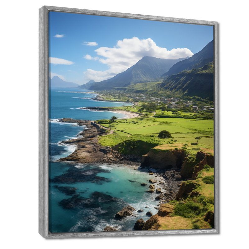 Hawaï, paysage d'Hawaï II - art mural d'Hawaï, H 32 po x l 24 po x P 1 po, Silver Floater Framed