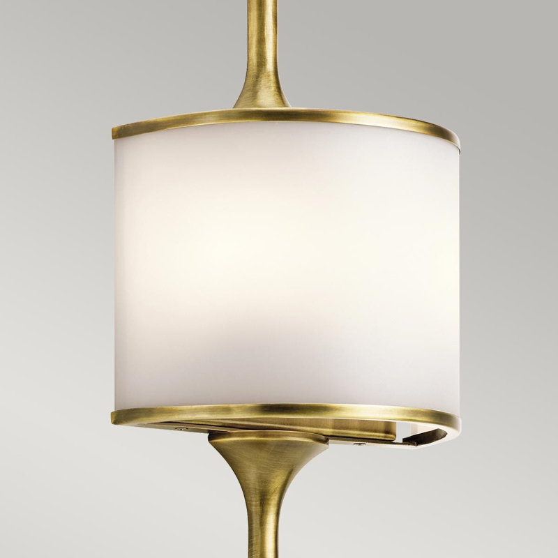 Charlee Glass Flush Mounted Sconce, Natural Brass, 76.2cm H x 20.4cm W x 11.7cm D