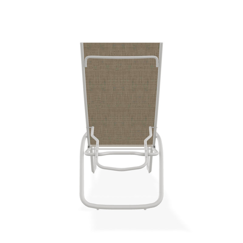 Outdoor Rust-Resistant Metal Chaise Lounge, Textured Snow, Newport