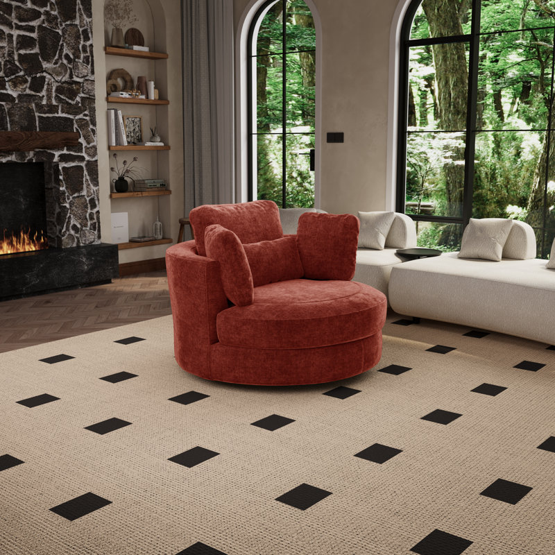 Fauteuil demi-tonneau pivotant l 50 po, Terracotta