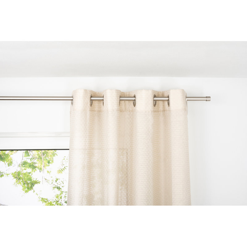 Just-triple Tab Top Sheer Single Curtain, Sand