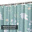 Rideau de douche imperméable abstrait bleu Swatch avec 12 crochets-1163185587