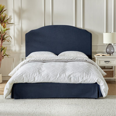 Lit plateforme tapissier Harutiun avec housse lavable et tête de lit réglable