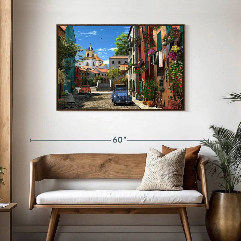 Méditerranée matin, Cadre flottant noyer, 43 po x 29 po