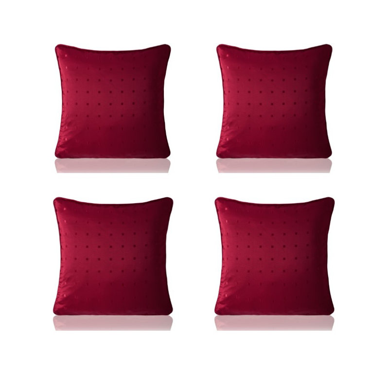 Norush Madison Geometric Scatter Cushion Covers with Filler Pads, Red, 55 cm H x 55 cm W x 15 cm D