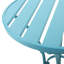 Bistro d'extérieur en métal 3 pièces Kd en bleu. Durable avec fer thermolaqué. Chaise: H 18/30 po x l 16,25 / 20 po x P 16,25 / 20,5 po.-24345076