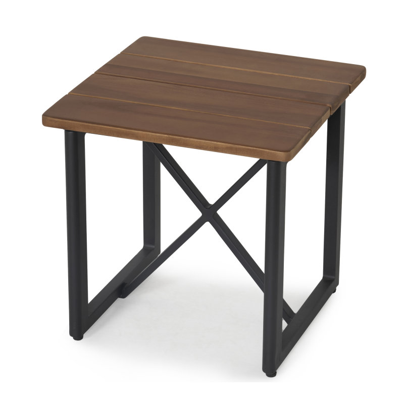 Table d'appoint d'extérieur en bois pour patio