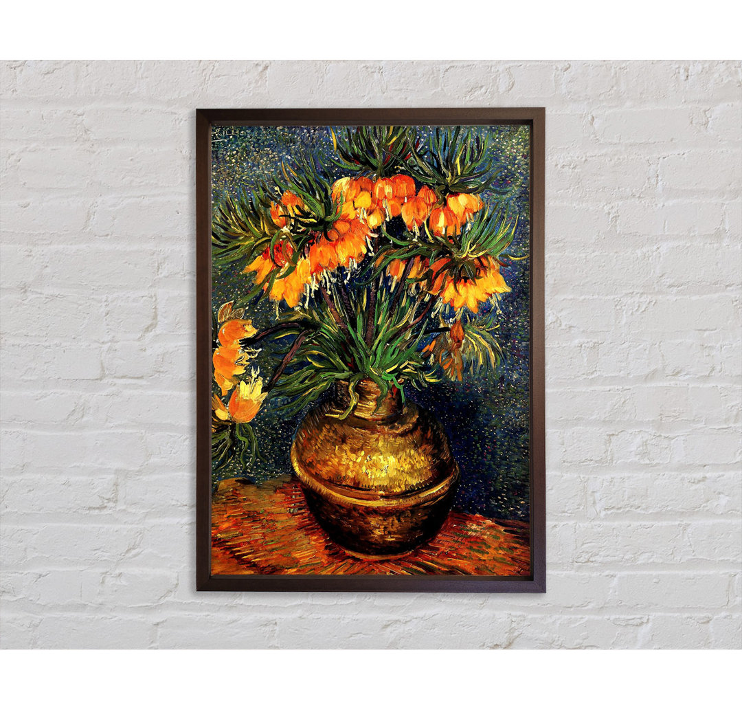 Fritillaries In A Copper Vase von Vincent Van Gogh - Einzelne Bilderrahmen Kunstdrucke auf Leinwand