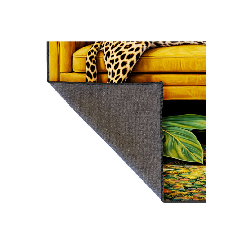 Tapis tissé à motif guépard jaune Mosso, 3'3" x 6'7"